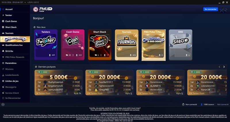 Accueil de PMU Poker
